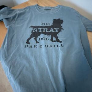 Faded blue stray dog graphic tee